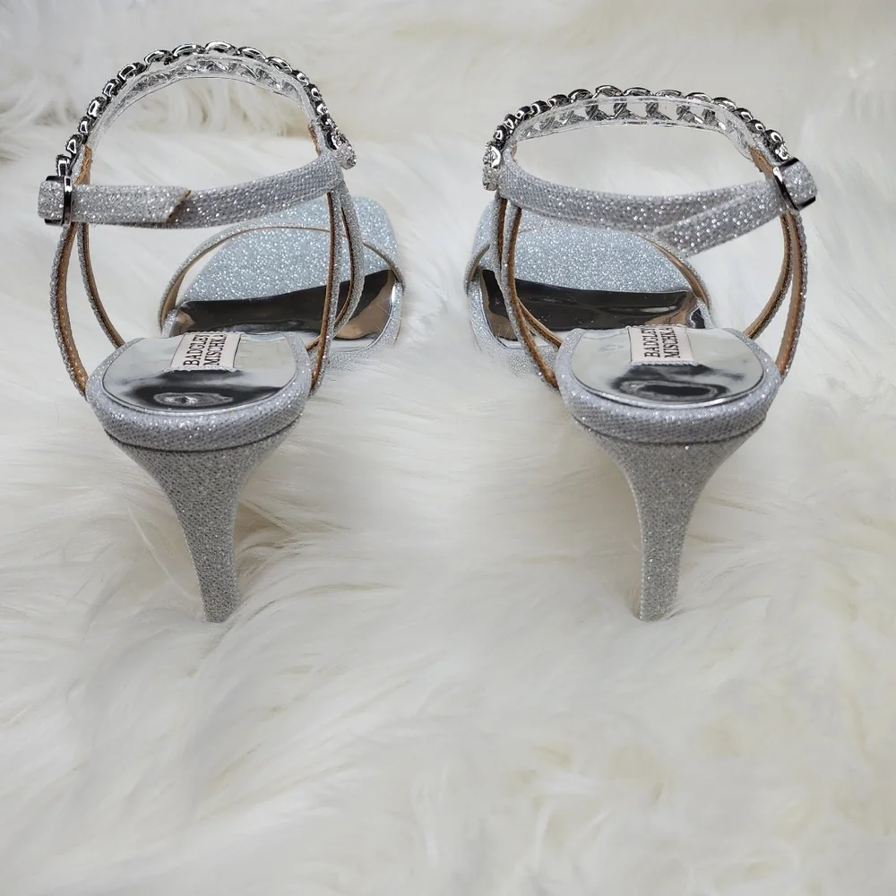 Badgley Mischka Kai Silver Heels